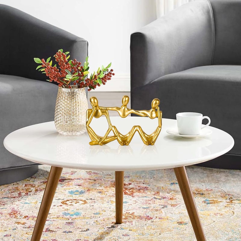 BMLCGJ Thinker Statue Gold Decor Abstract Art Sculpture, Golden Resin Collectible Figurines for Home Living Room Office Shelf Decoration,Great Gifts Ideas (Conjoined Body-Gold) - Image 5
